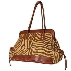 Tiger Print Purse Shoulder Bag Handbag Large Brown Bohemian Boho Y2K Retro